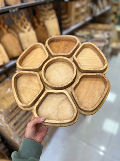 اردوخوری چوبی سینی دار گل بزرگ